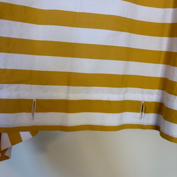 TELA Yellow Stripe Set Pencil Skirt Oversize Top Button Cotton Size L - Picture 14 of 16